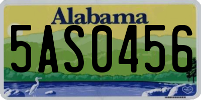 AL license plate 5AS0456
