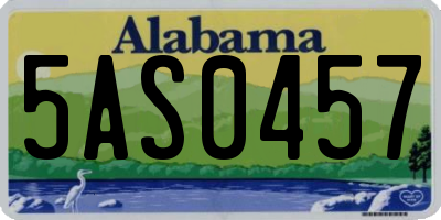 AL license plate 5AS0457