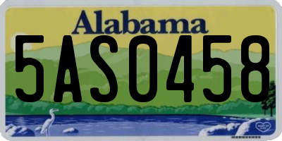 AL license plate 5AS0458