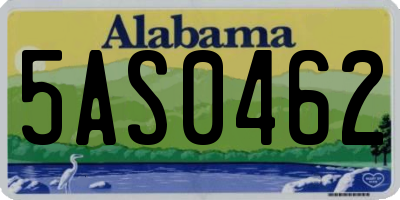 AL license plate 5AS0462