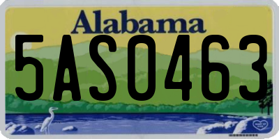 AL license plate 5AS0463