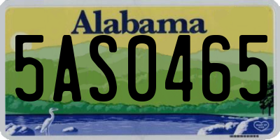AL license plate 5AS0465