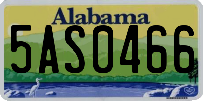 AL license plate 5AS0466