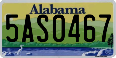 AL license plate 5AS0467
