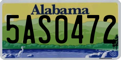 AL license plate 5AS0472