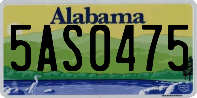 AL license plate 5AS0475
