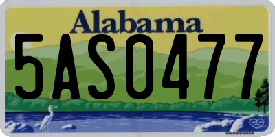 AL license plate 5AS0477