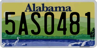 AL license plate 5AS0481