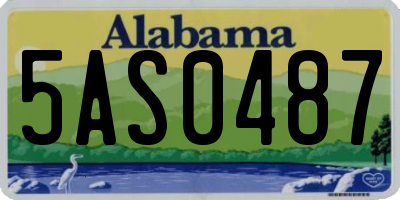 AL license plate 5AS0487