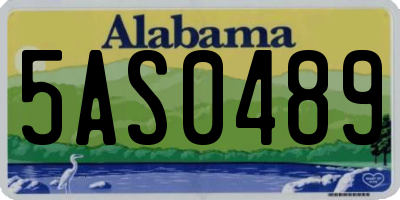 AL license plate 5AS0489