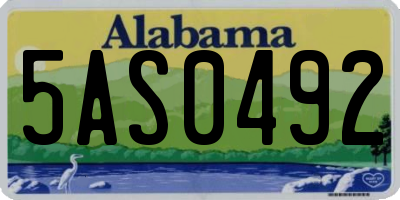 AL license plate 5AS0492