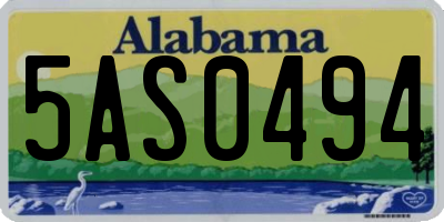 AL license plate 5AS0494