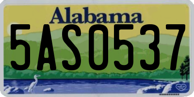 AL license plate 5AS0537