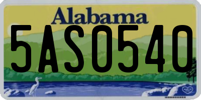 AL license plate 5AS0540