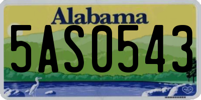 AL license plate 5AS0543