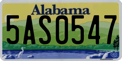AL license plate 5AS0547