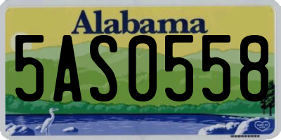 AL license plate 5AS0558