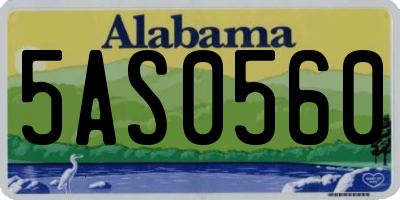AL license plate 5AS0560