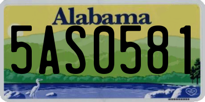 AL license plate 5AS0581