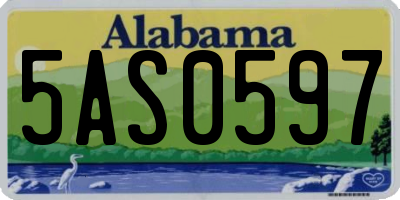 AL license plate 5AS0597