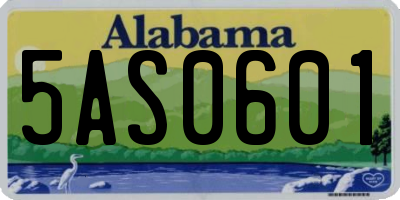 AL license plate 5AS0601