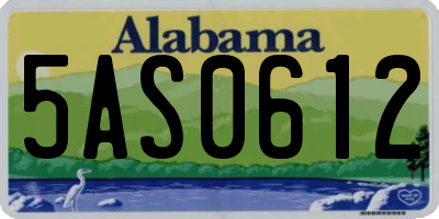 AL license plate 5AS0612