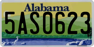 AL license plate 5AS0623