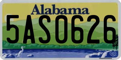 AL license plate 5AS0626