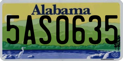 AL license plate 5AS0635