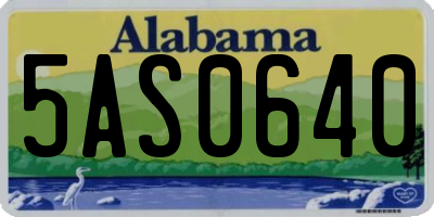 AL license plate 5AS0640