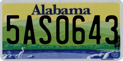 AL license plate 5AS0643