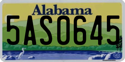 AL license plate 5AS0645