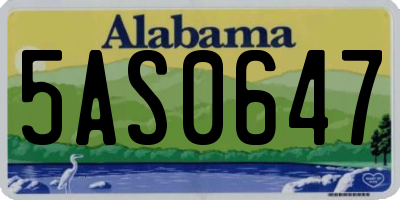AL license plate 5AS0647