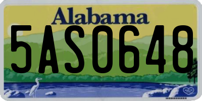 AL license plate 5AS0648