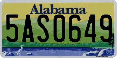 AL license plate 5AS0649