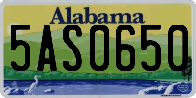 AL license plate 5AS0650