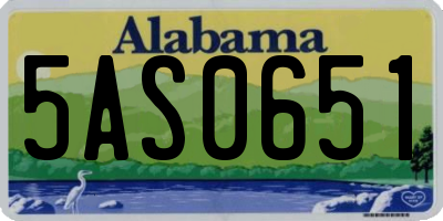AL license plate 5AS0651