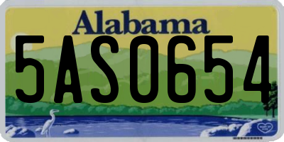 AL license plate 5AS0654