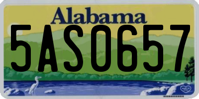 AL license plate 5AS0657