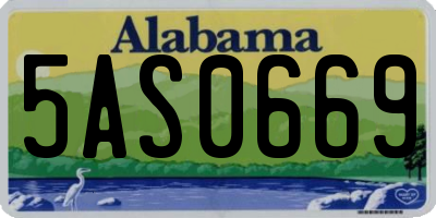AL license plate 5AS0669