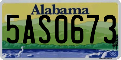 AL license plate 5AS0673