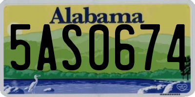 AL license plate 5AS0674