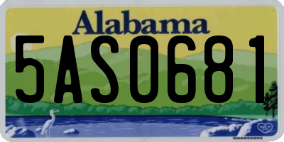 AL license plate 5AS0681