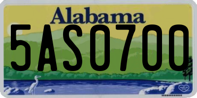 AL license plate 5AS0700