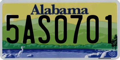 AL license plate 5AS0701
