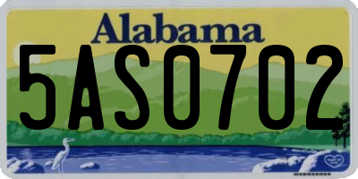 AL license plate 5AS0702