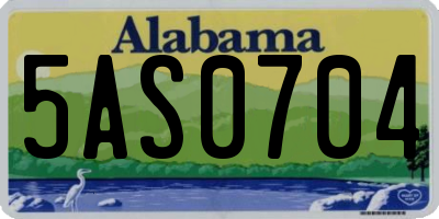 AL license plate 5AS0704