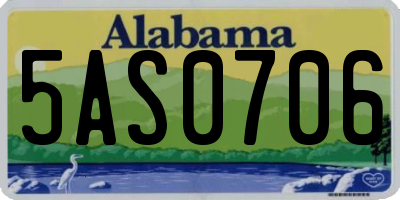 AL license plate 5AS0706