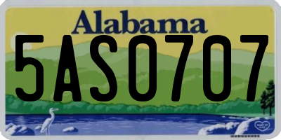 AL license plate 5AS0707
