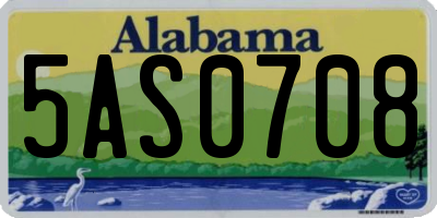 AL license plate 5AS0708
